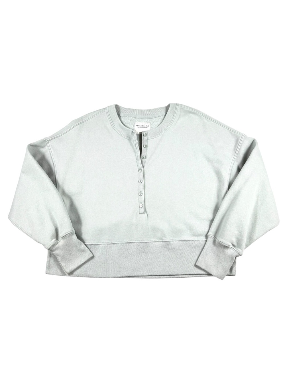 Abercrombie & Fitch Soft Collection Henley Cropped sweatshirt, S